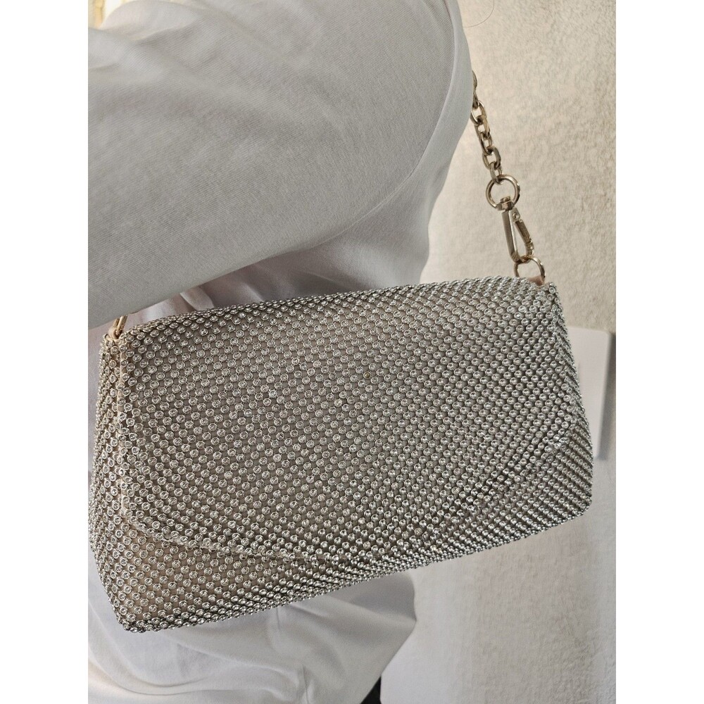 Badgley Mischka Silver Small Bag Clutch Purse - Picture 5 of 9